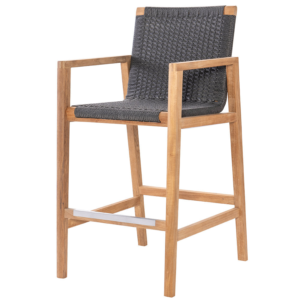 Royal Teak Collection Admiral Counter Height Chair, Charcoal