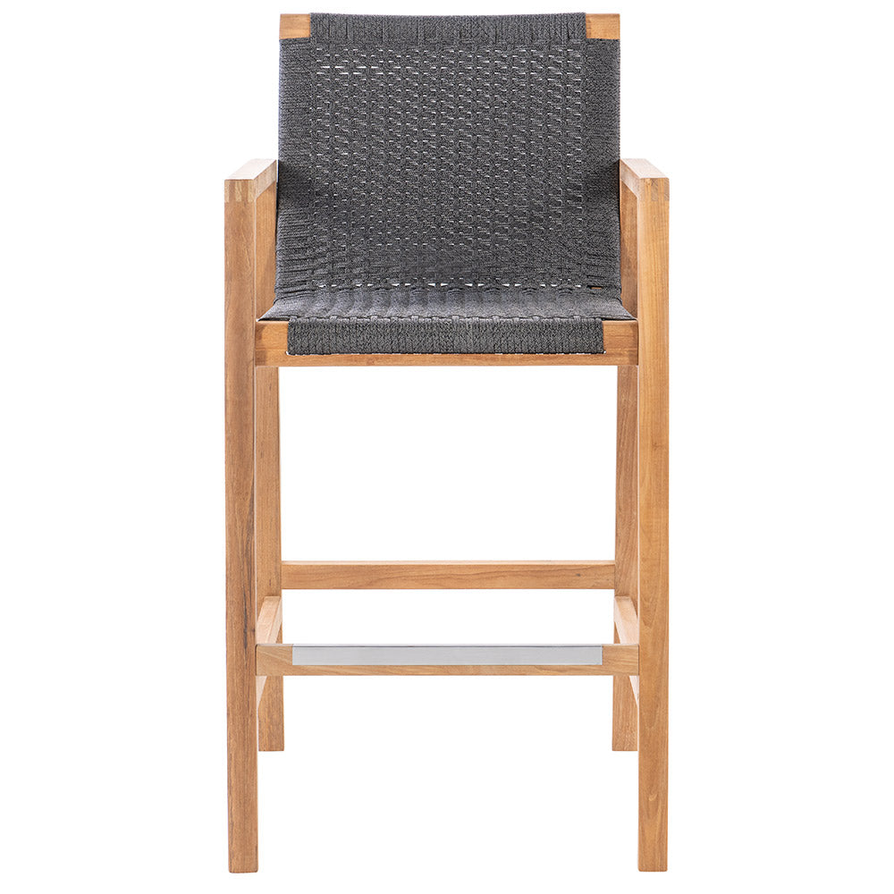 Royal Teak Collection Admiral Counter Height Chair, Charcoal