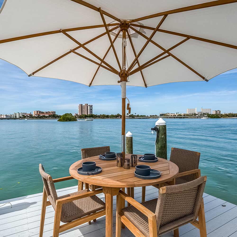 Royal Teak Collection Round Admiral Teak Dining Table, 50-Inch