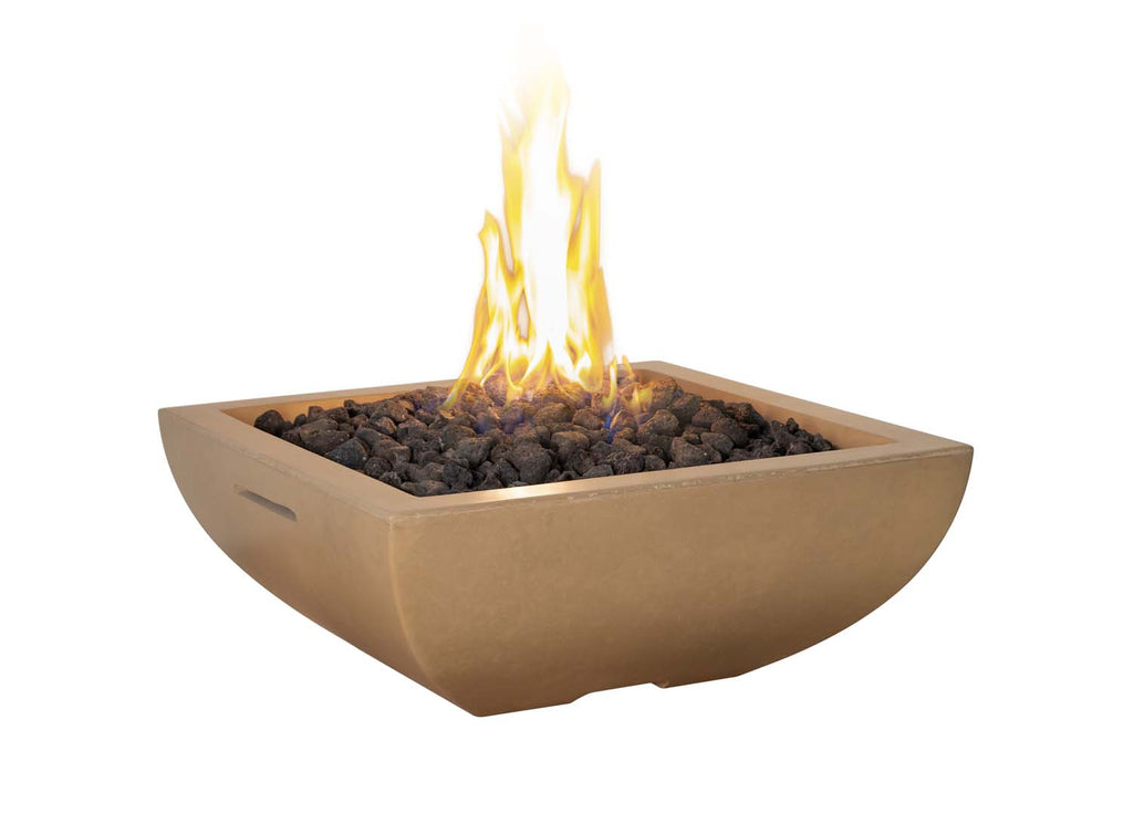 American Fyre Designs Bordeaux Petite 30-Inch Square GFRC Gas Fire Bowl