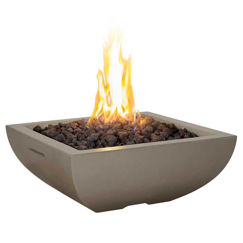American Fyre Designs Bordeaux Petite 30-Inch Square GFRC Gas Fire Bowl