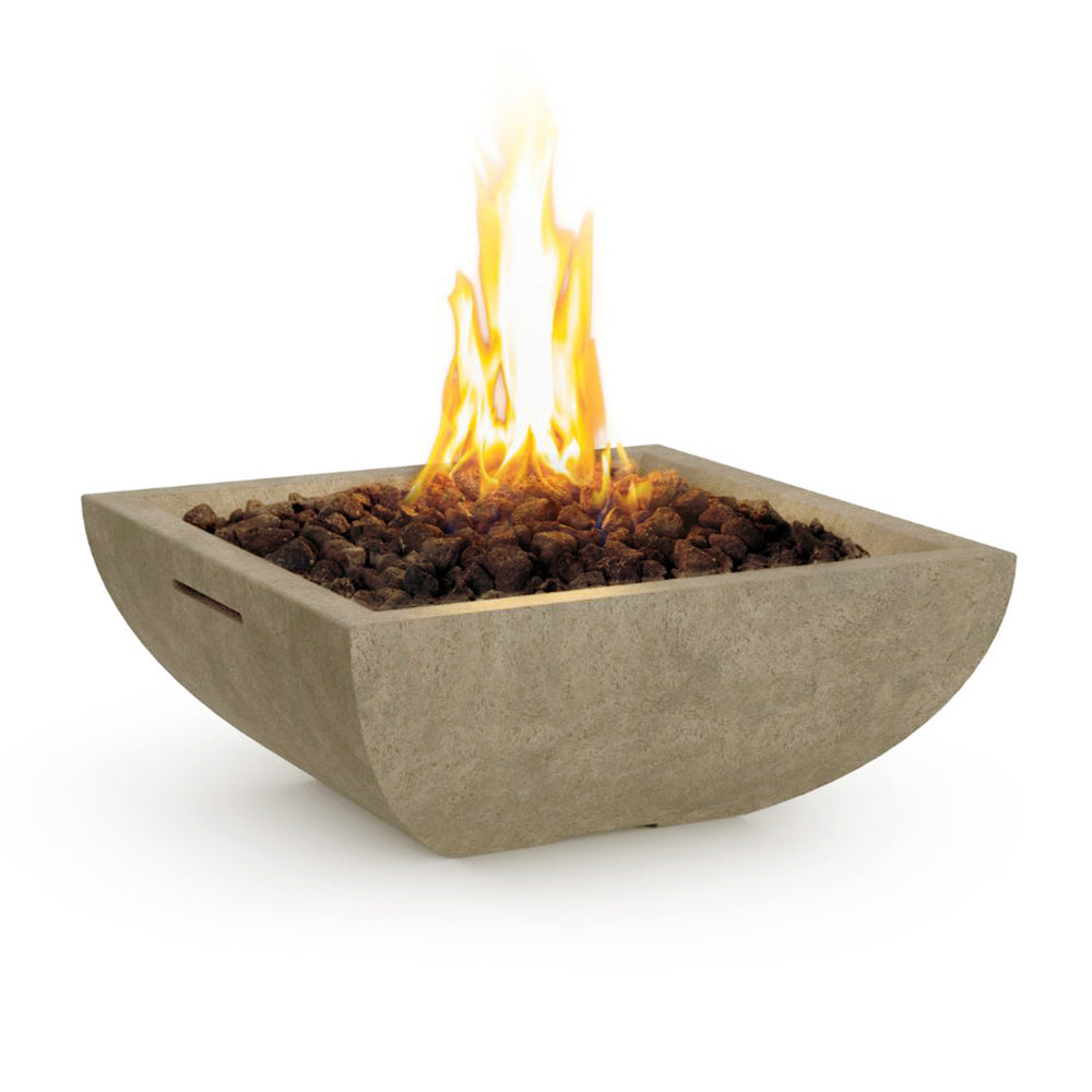 American Fyre Designs Bordeaux Petite 30-Inch Square GFRC Gas Fire Bowl