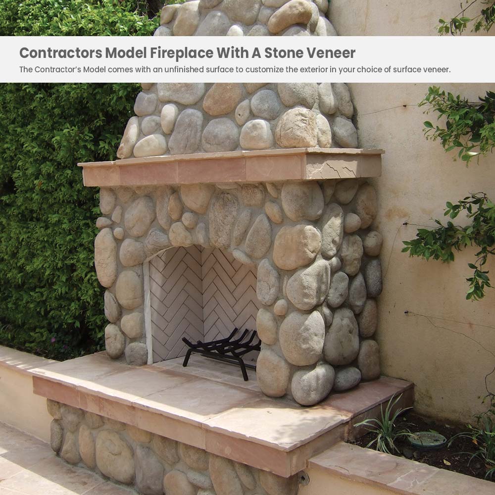 American Fyre Designs Contractor's Model Outdoor Gas Fireplace with Moulding