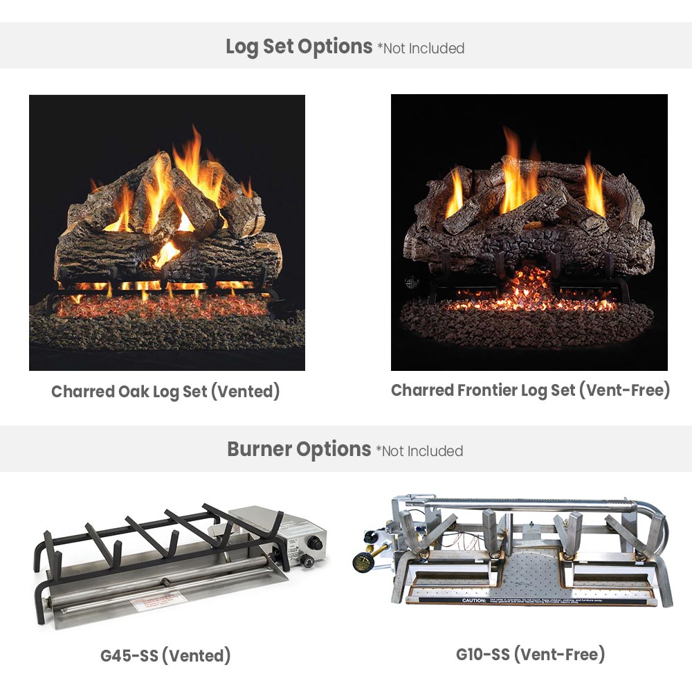 American Fyre Designs Contractor's Model Outdoor Gas Fireplace with Moulding