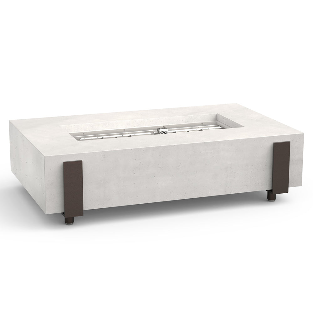 American Fyre Designs Iron Saddle 60-Inch Rectangular GFRC Chat Height Gas Fire Table