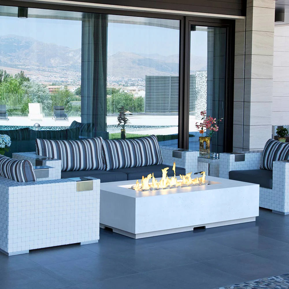 American Fyre Designs Legend LP Select 60-Inch Rectangular GFRC Chat Height Propane Gas Fire Table