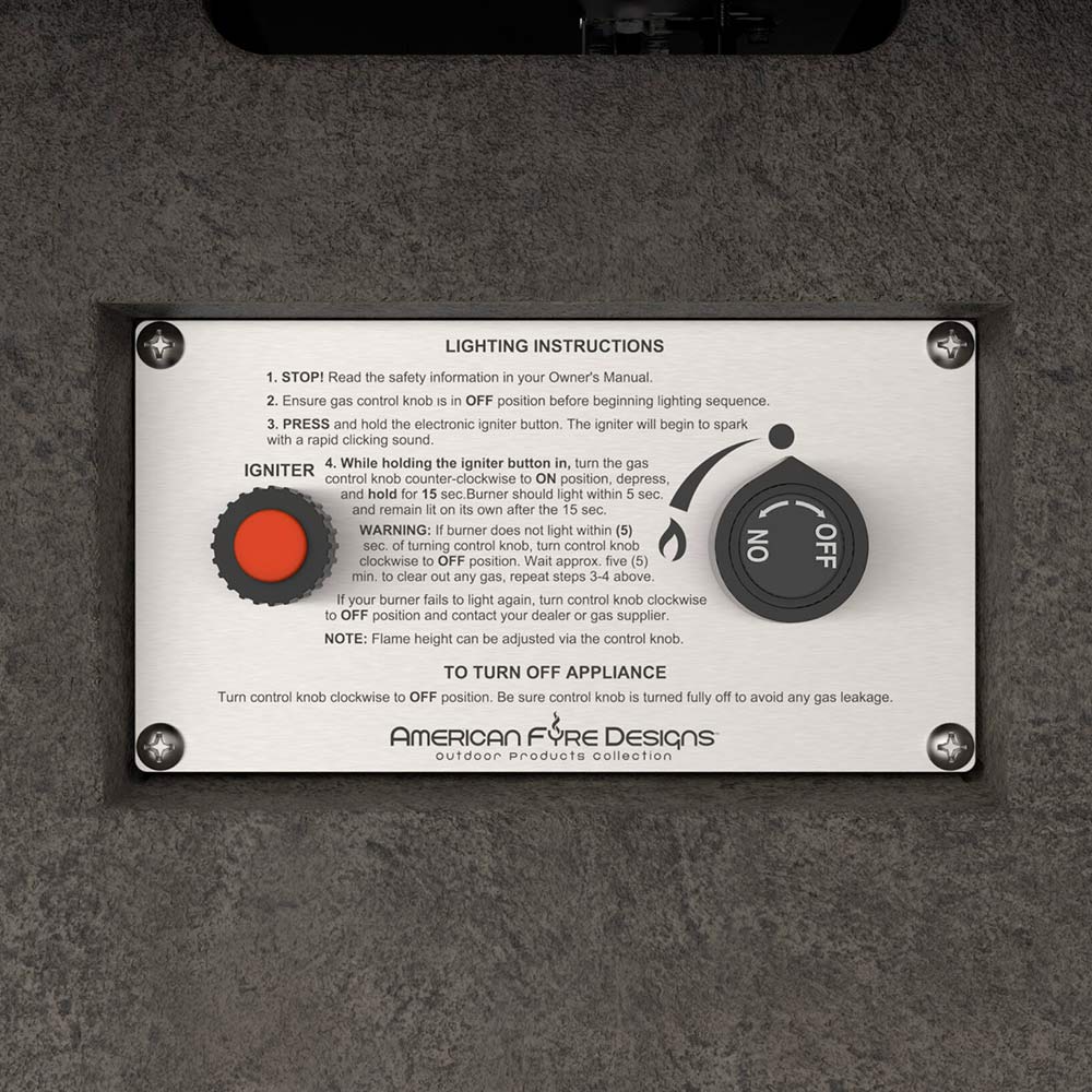 American Fyre Designs Legend Long LP Select 72-Inch Rectangular GFRC Chat Height Propane Gas Fire Table