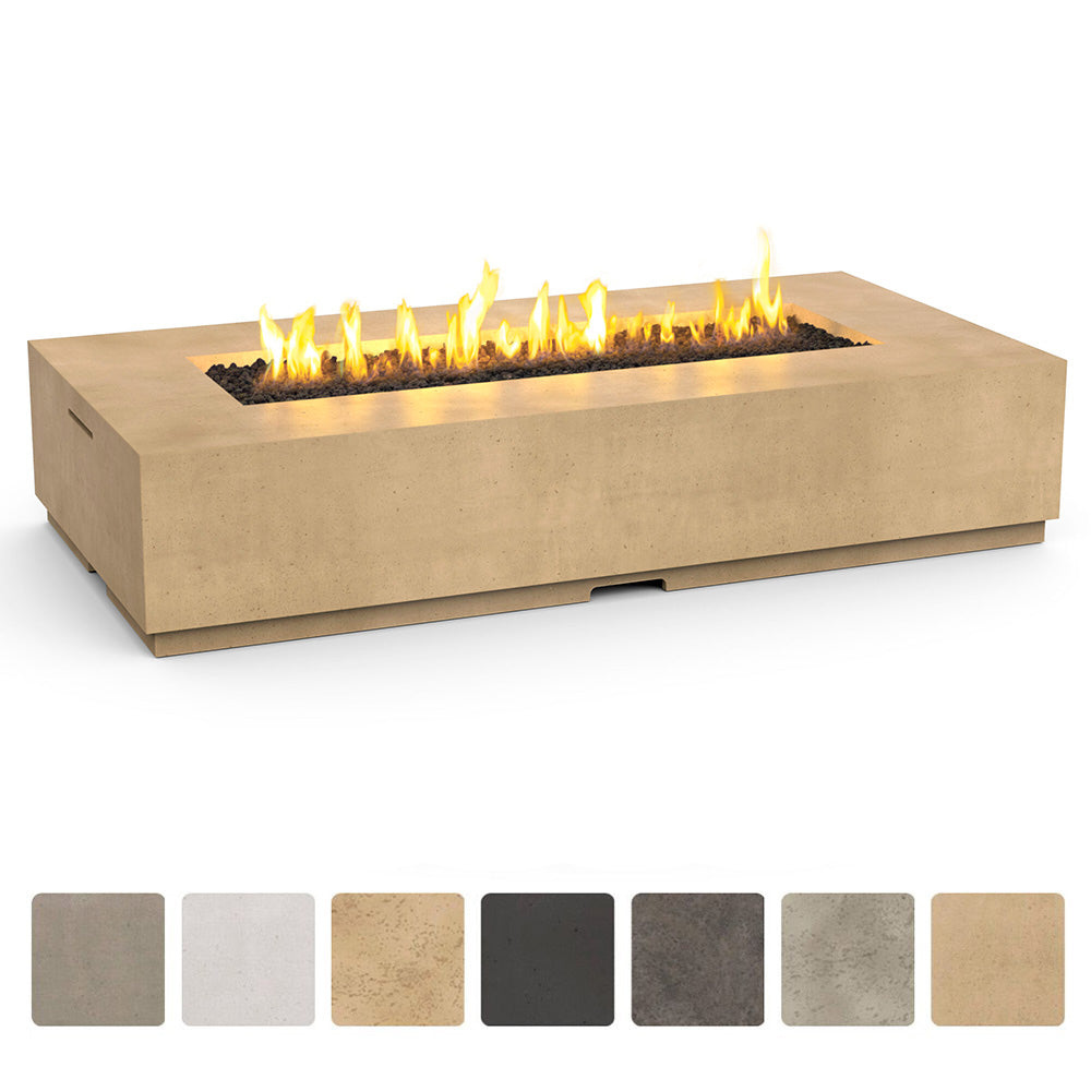 American Fyre Designs Legend Long 72-Inch Rectangular GFRC Chat Height Gas Fire Table