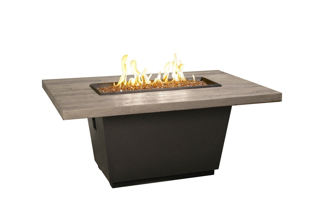 American Fyre Designs Cosmopolitan 54-Inch Rectangle Reclaimed Wood Chat Height Fire Table