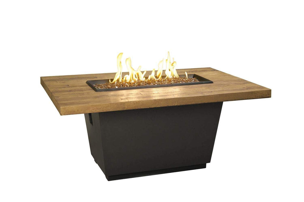 American Fyre Designs Cosmopolitan 54-Inch Rectangle Reclaimed Wood Chat Height Fire Table