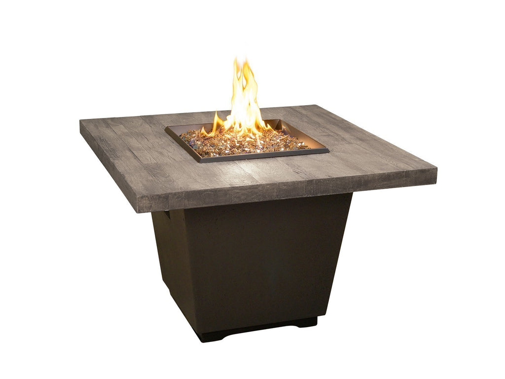 American Fyre Designs Cosmopolitan 36-Inch Square Reclaimed Wood Chat Height Fire Table
