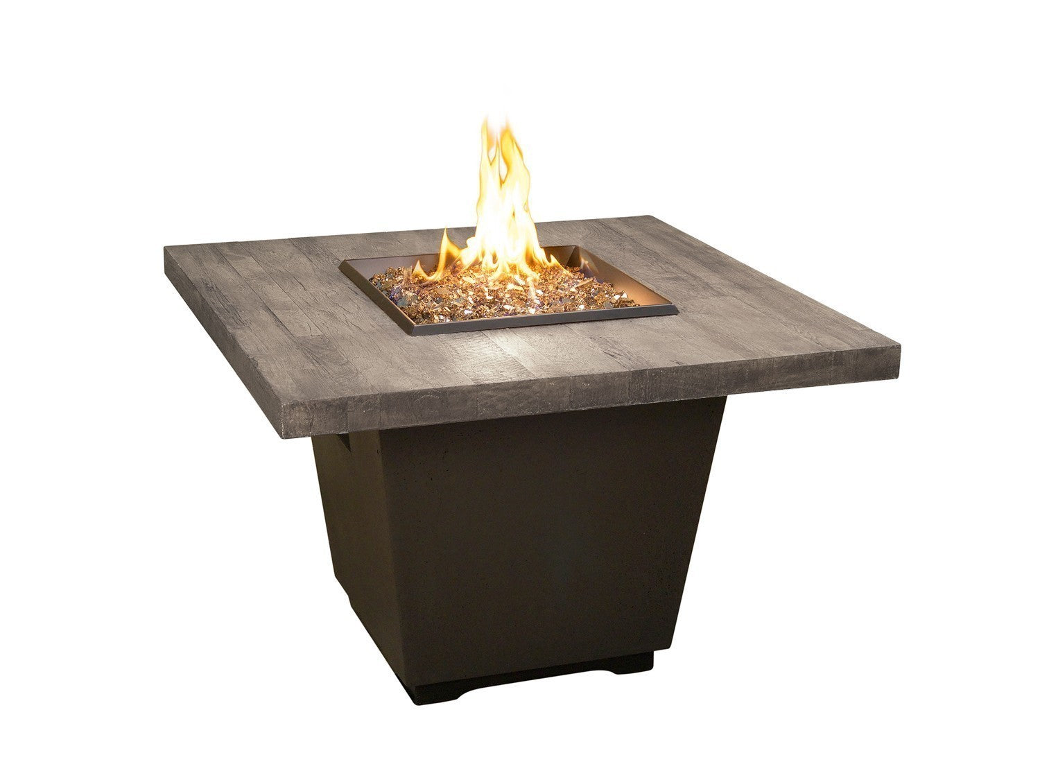 American Fyre Designs Cosmopolitan 36-Inch Square Reclaimed Wood Chat Height Fire Table