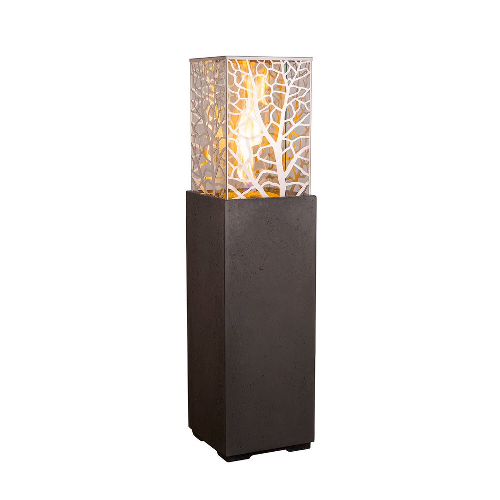 American Fyre Designs Magnolia Lantern 16-Inch Square GFRC Gas Fire Tower