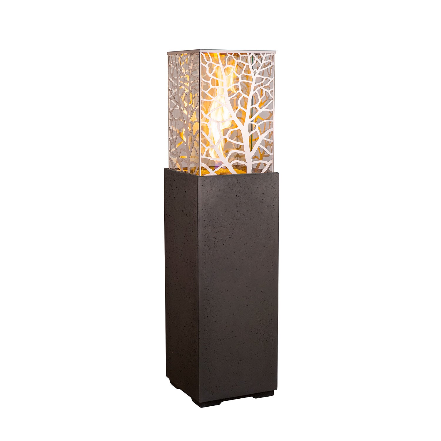 American Fyre Designs Magnolia Lantern 16-Inch Square GFRC Gas Fire Tower
