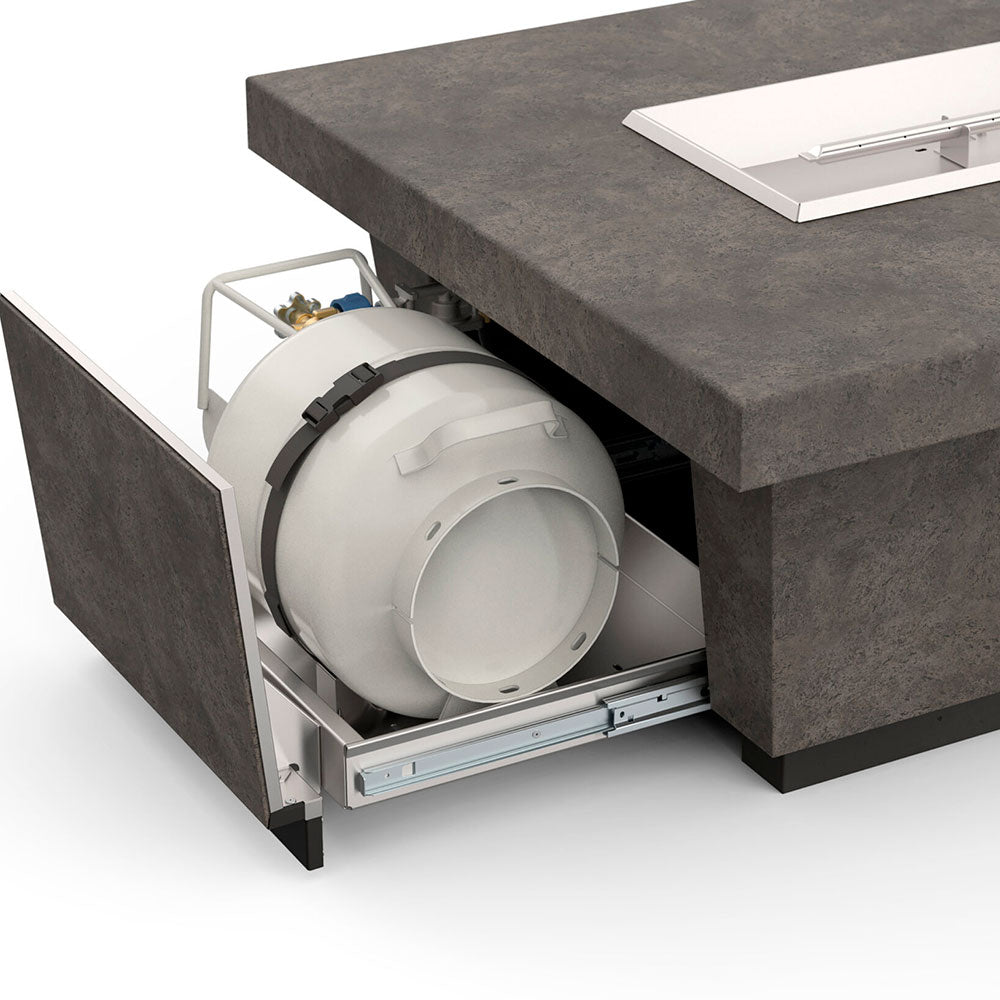 American Fyre Designs Contempo Long LP Select 76-Inch Rectangular GFRC Chat Height Propan Gas Fire Table