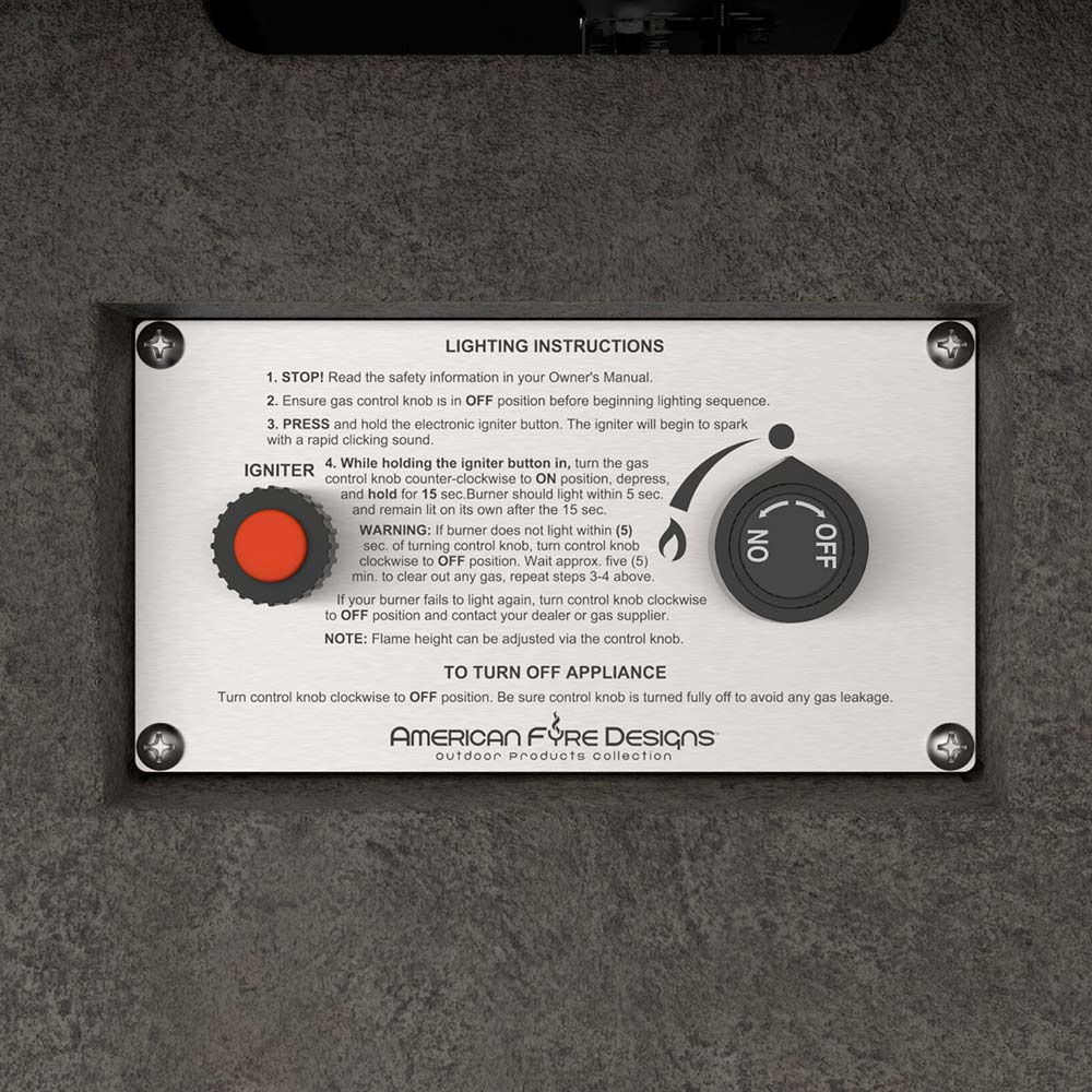 American Fyre Designs Contempo Long LP Select 76-Inch Rectangular GFRC Chat Height Propan Gas Fire Table