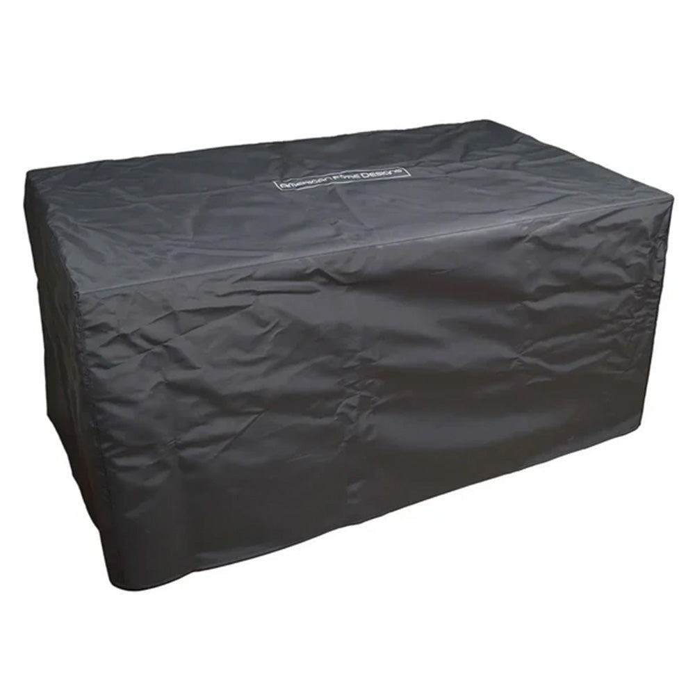 Nylon fire table cover, dark gray/black, rectangular with top label