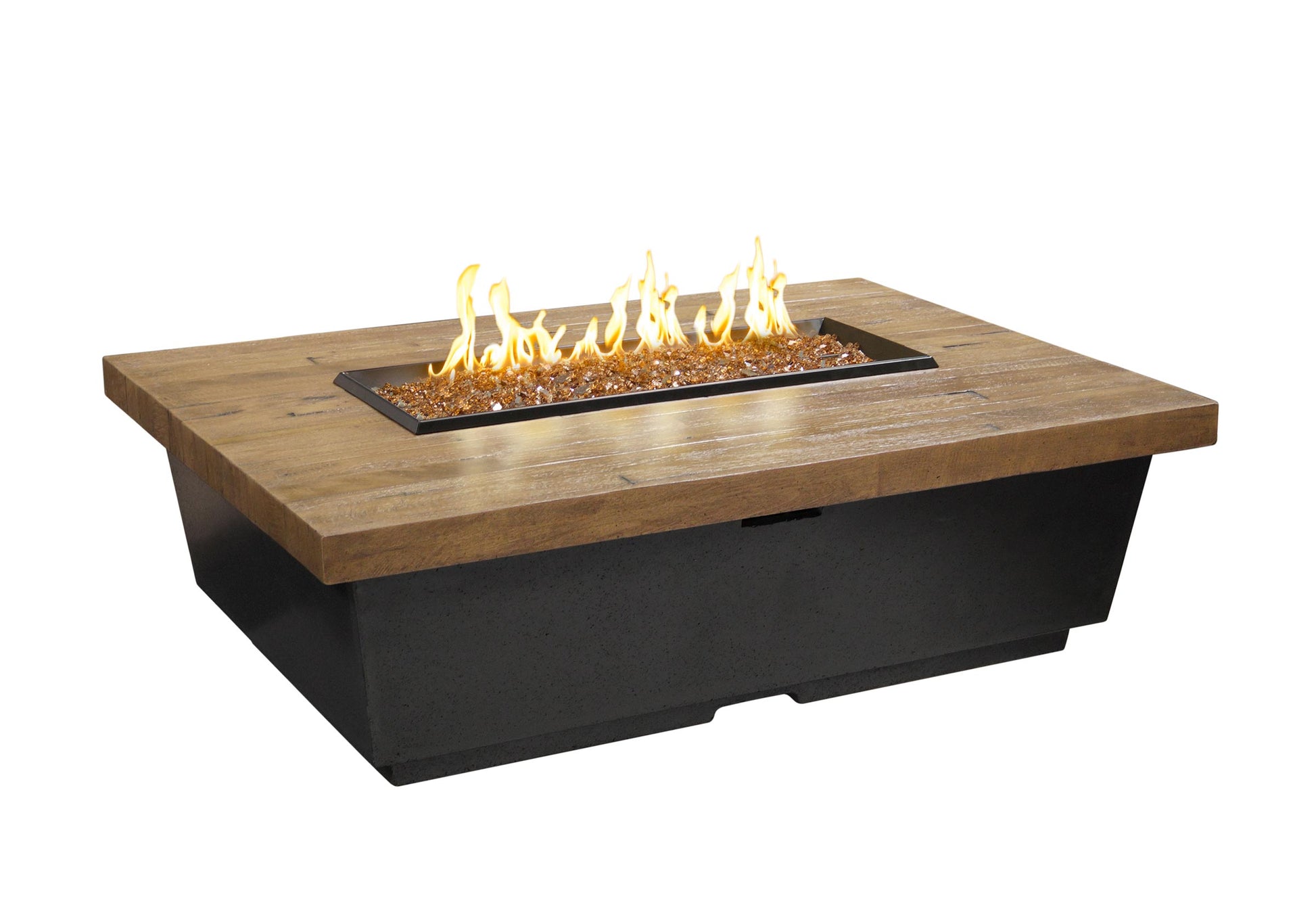 American Fyre Designs Contempo 54-Inch Rectangle Reclaimed Wood Chat Height Fire Table