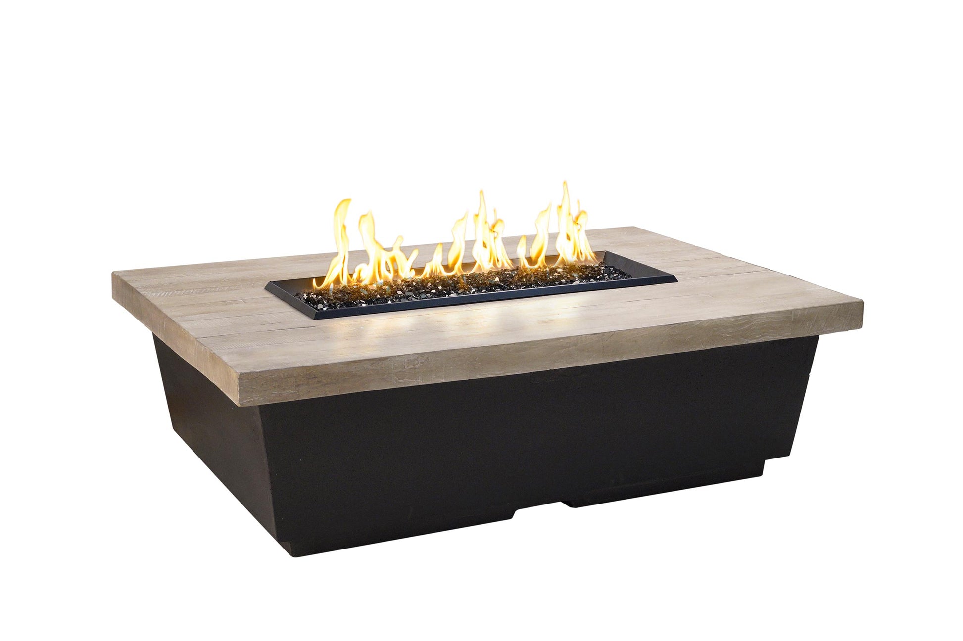 American Fyre Designs Contempo 54-Inch Rectangle Reclaimed Wood Chat Height Fire Table