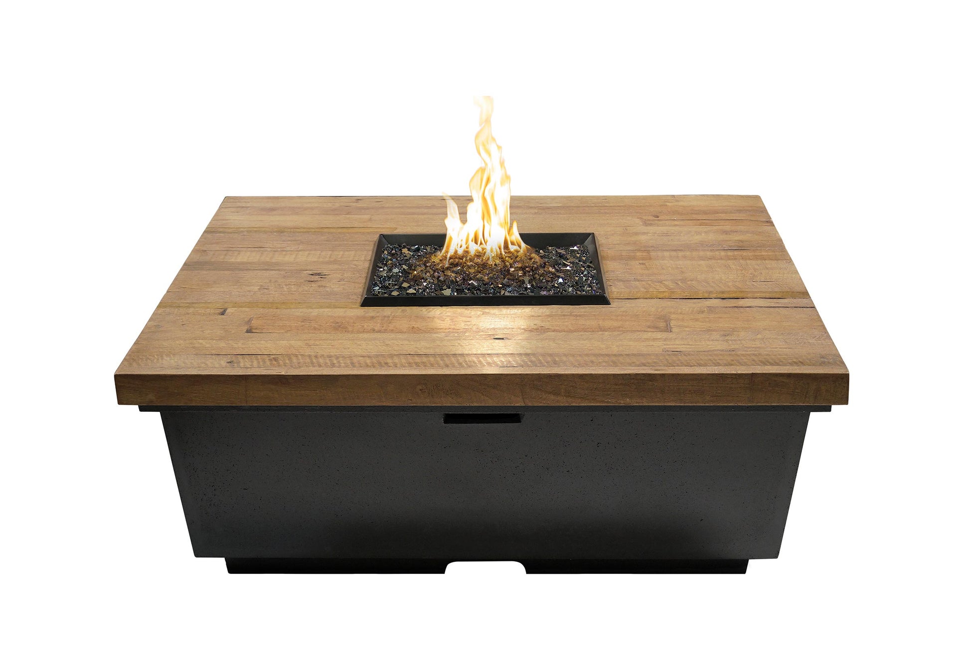 American Fyre Designs Contempo 44-Inch Square Reclaimed Wood Chat Height Fire Table