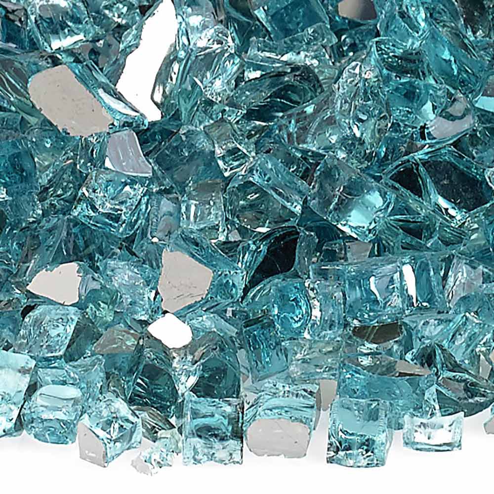 American Fire Glass 1/4-Inch Premium Fire Glass, 10 lbs, Azuria Reflective