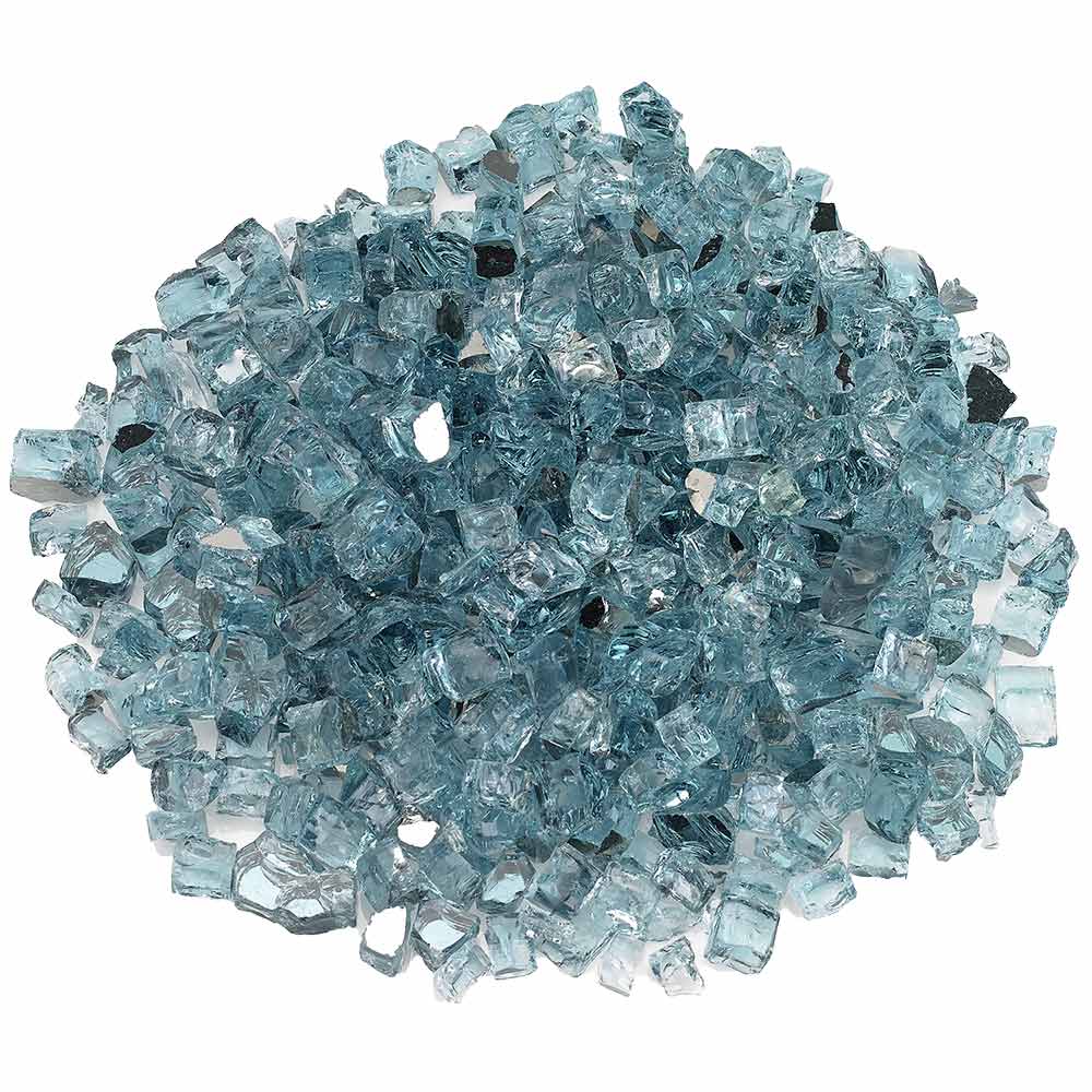 American Fire Glass 1/2-Inch Premium Fire Glass, 10 lbs, Azuria Reflective