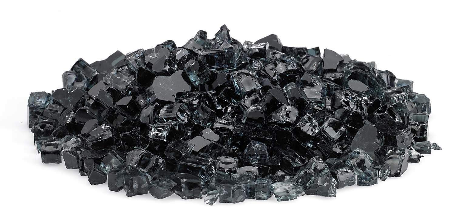 American Fire Glass 1/2-Inch Classic Fire Glass, 10-Pounds, Black