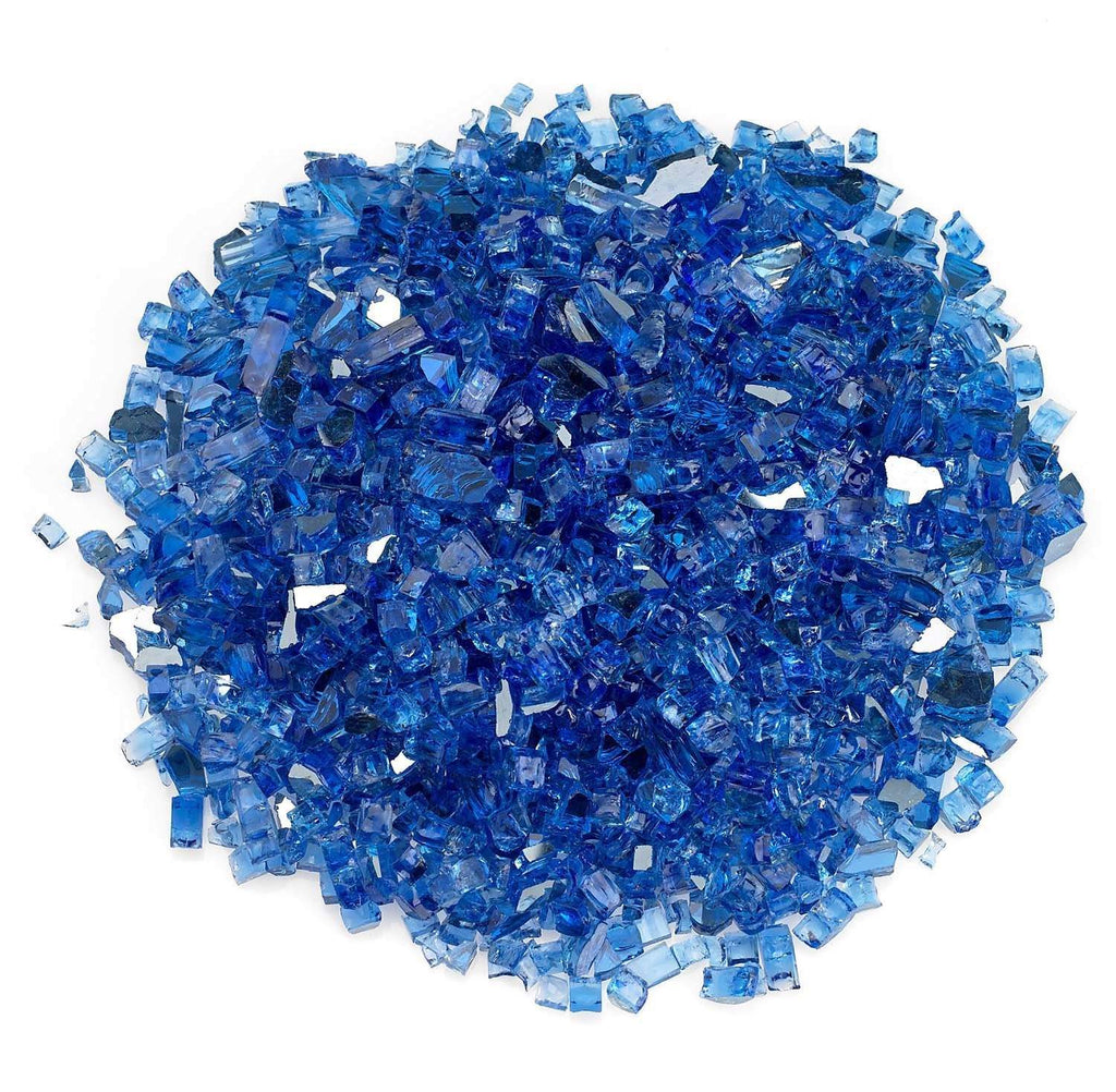 American Fire Glass 1/4-Inch Premium Fire Glass, 10 lbs, Cobalt Blue Reflective