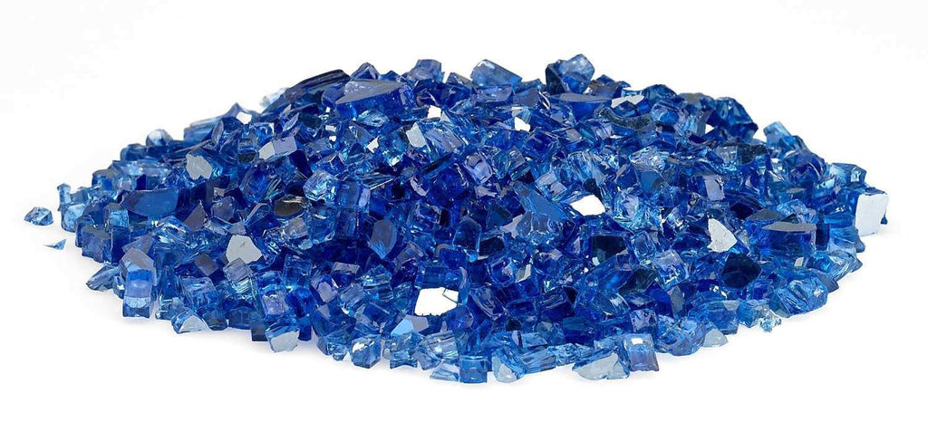 American Fire Glass 1/4-Inch Premium Fire Glass, 10 lbs, Cobalt Blue Reflective