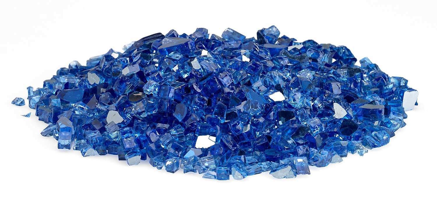 American Fire Glass 1/4-Inch Premium Fire Glass, 10 lbs, Cobalt Blue Reflective