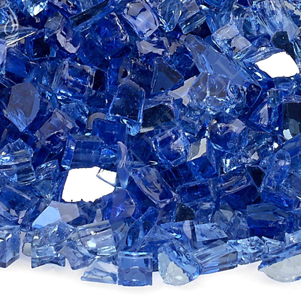 American Fire Glass 1/4-Inch Premium Fire Glass, 10 lbs, Cobalt Blue Reflective