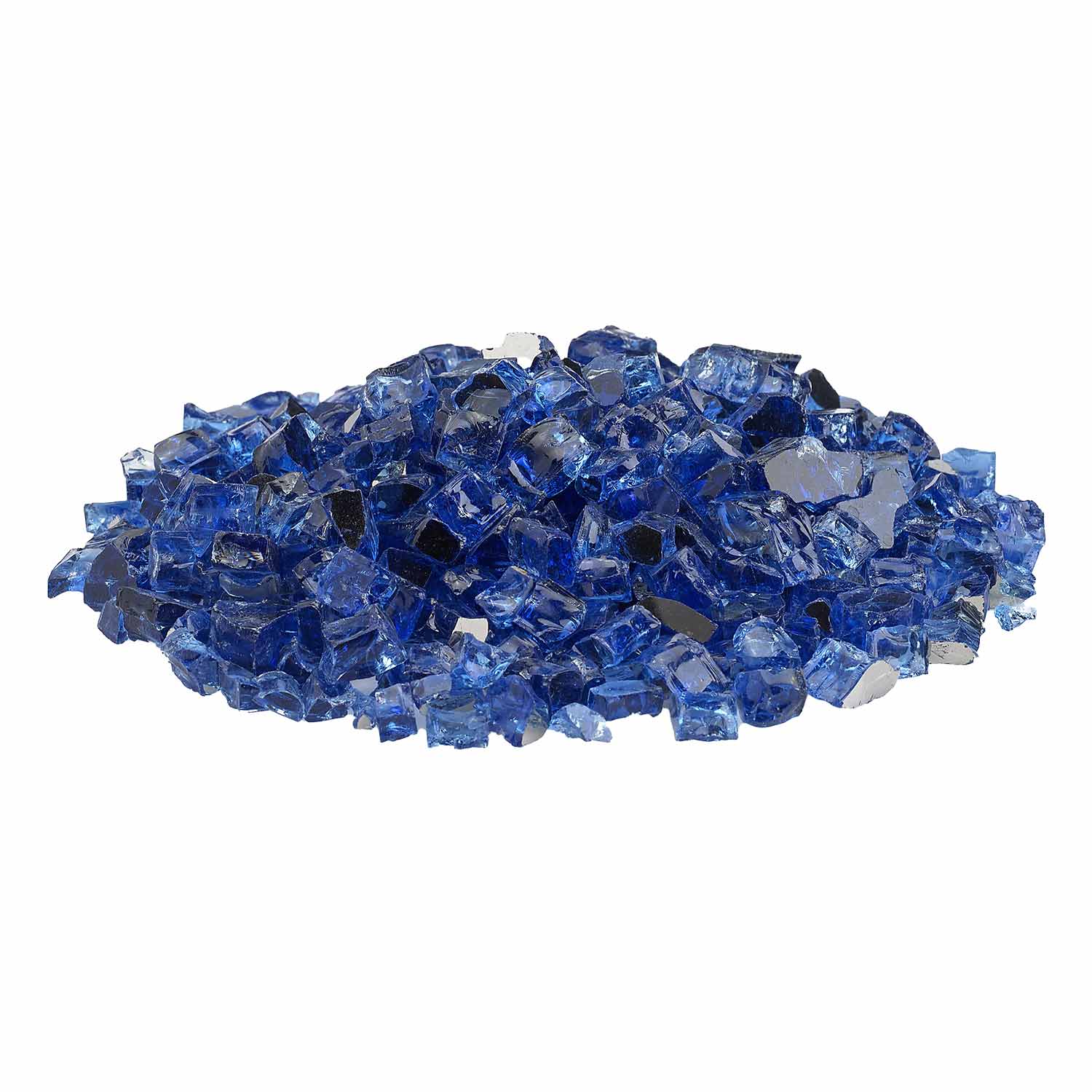 American Fire Glass 1/2-Inch Premium Fire Glass, 10 lbs, Cobalt Blue Reflective