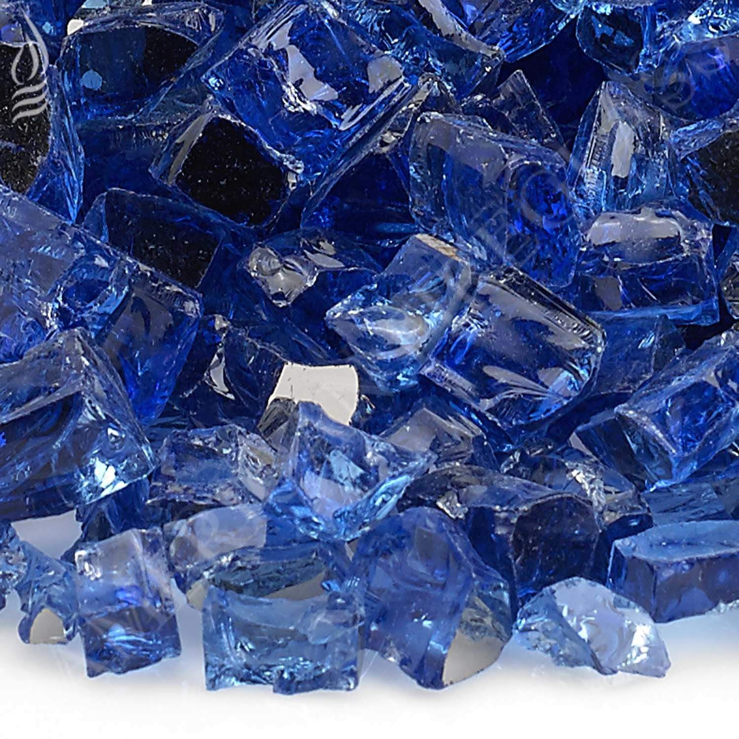 American Fire Glass 1/2-Inch Premium Fire Glass, 10 lbs, Cobalt Blue Reflective