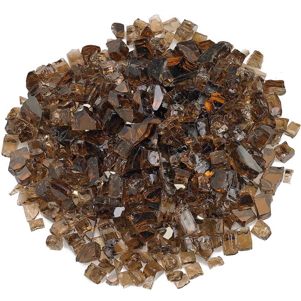 American Fire Glass 1/2-Inch Premium Fire Glass, 10 lbs, Copper Reflective