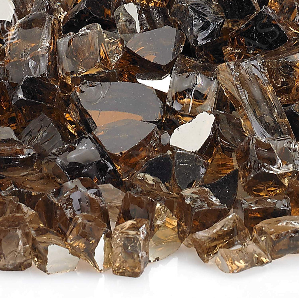 American Fire Glass 1/2-Inch Premium Fire Glass, 10-Pounds, Copper Reflective