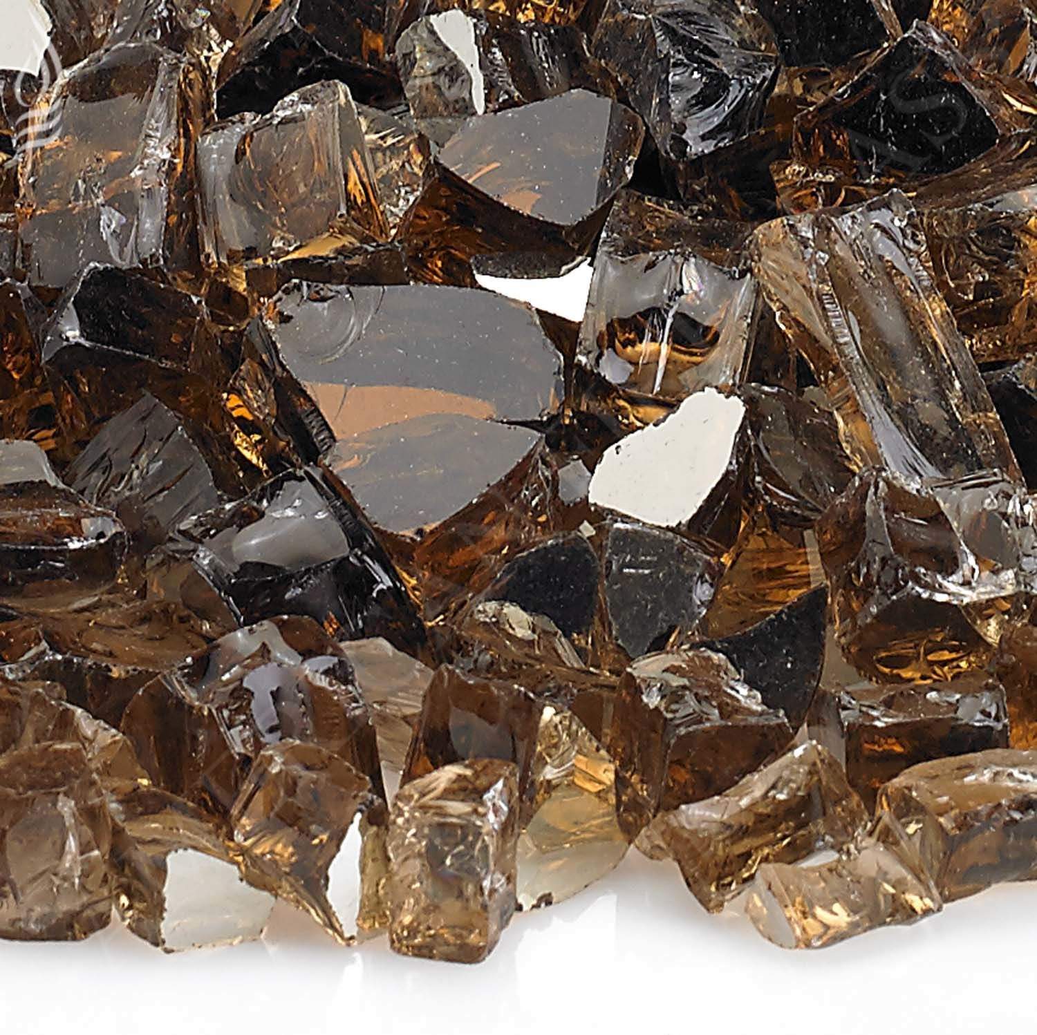 American Fire Glass 1/2-Inch Premium Fire Glass, 10-Pounds, Copper Reflective