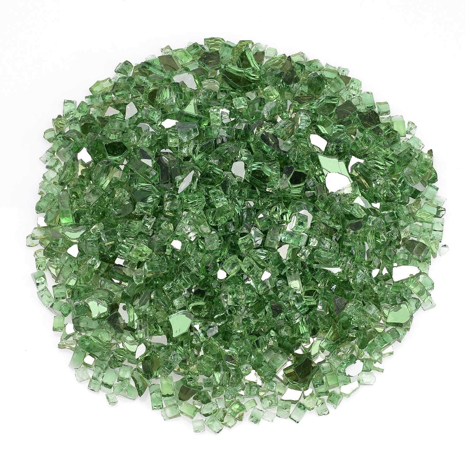 American Fire Glass 1/4-Inch Premium Fire Glass, 10 lbs, Evergreen Reflective