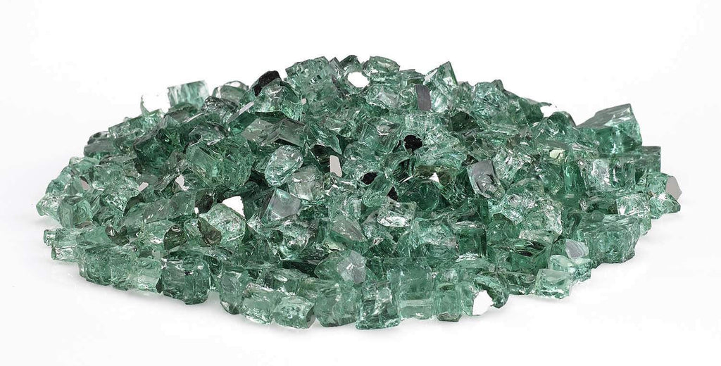 American Fire Glass 1/4-Inch Premium Fire Glass, 10 lbs, Evergreen Reflective