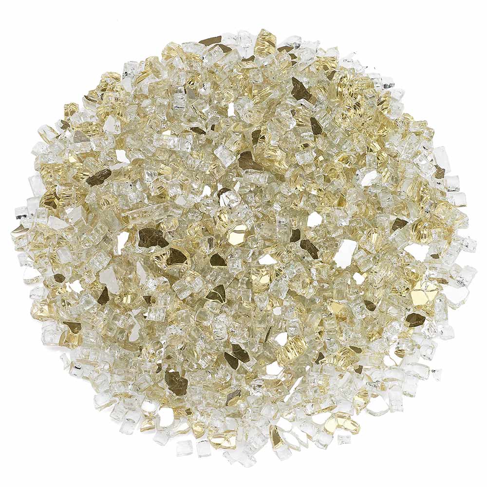 American Fire Glass 1/4-Inch Premium Fire Glass, 10-Pounds, Gold Reflective