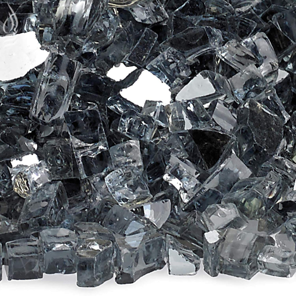 American Fire Glass 1/4-Inch Premium Fire Glass, 10-Pounds, Grey Reflective