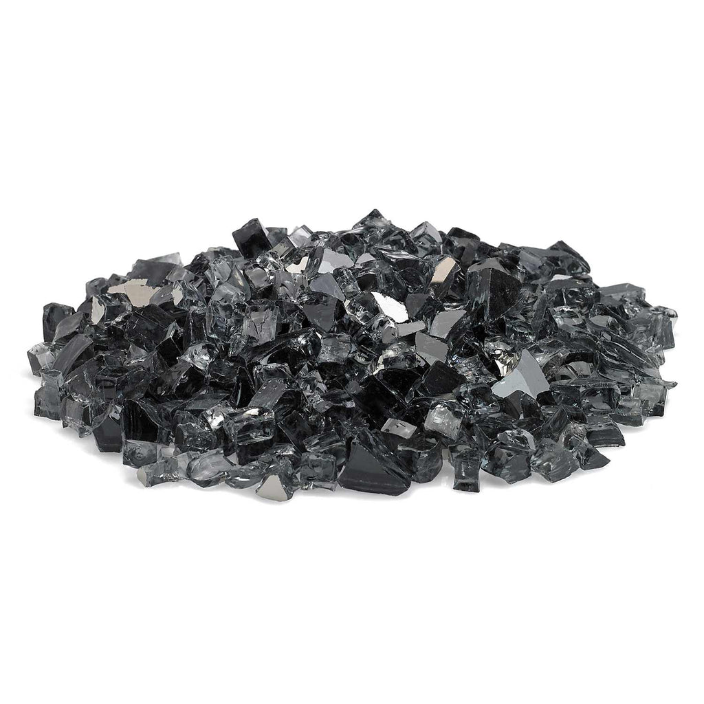 American Fire Glass 1/2-Inch Premium Fire Glass, 10-Pounds, Grey Reflective