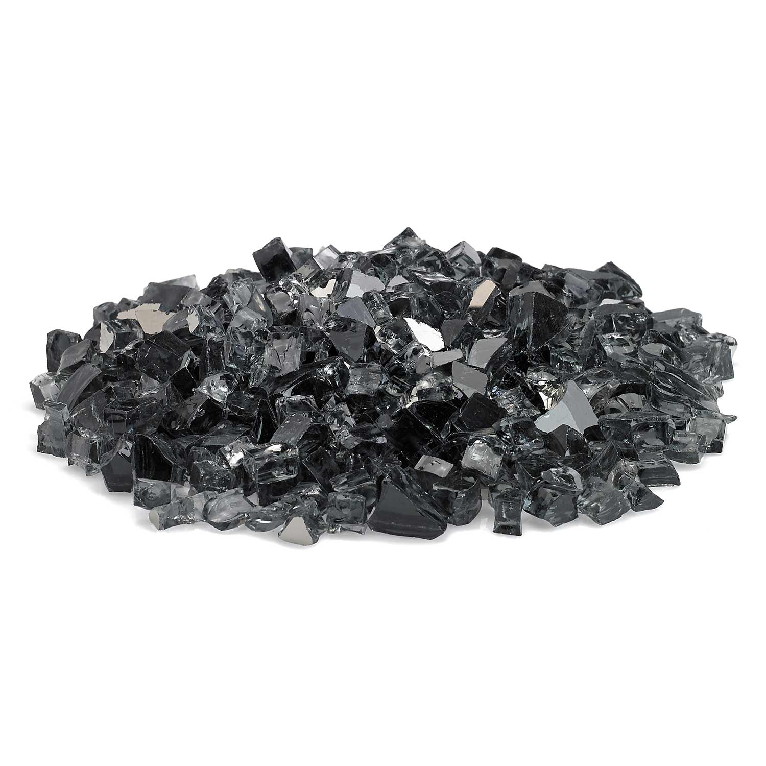 American Fire Glass 1/2-Inch Premium Fire Glass, 10 lbs, Grey Reflective