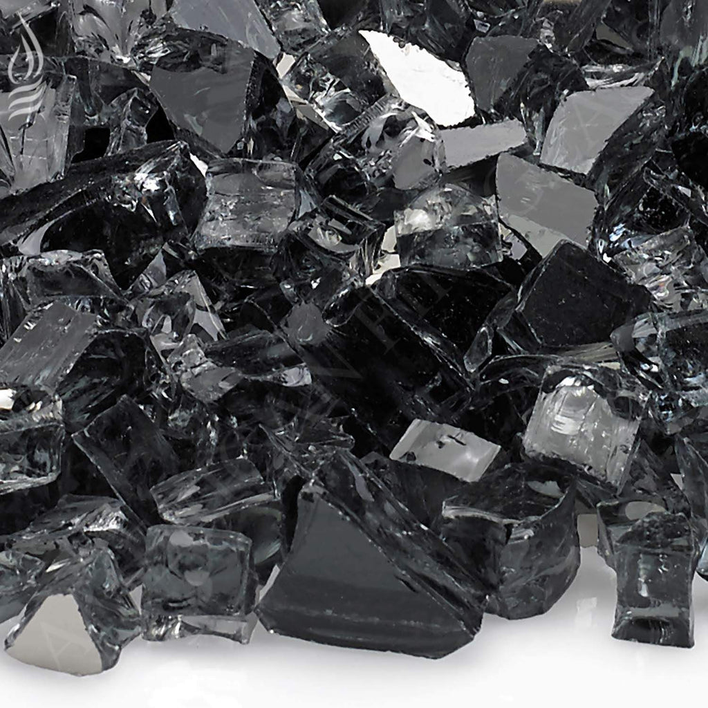 American Fire Glass 1/2-Inch Premium Fire Glass, 10 lbs, Grey Reflective