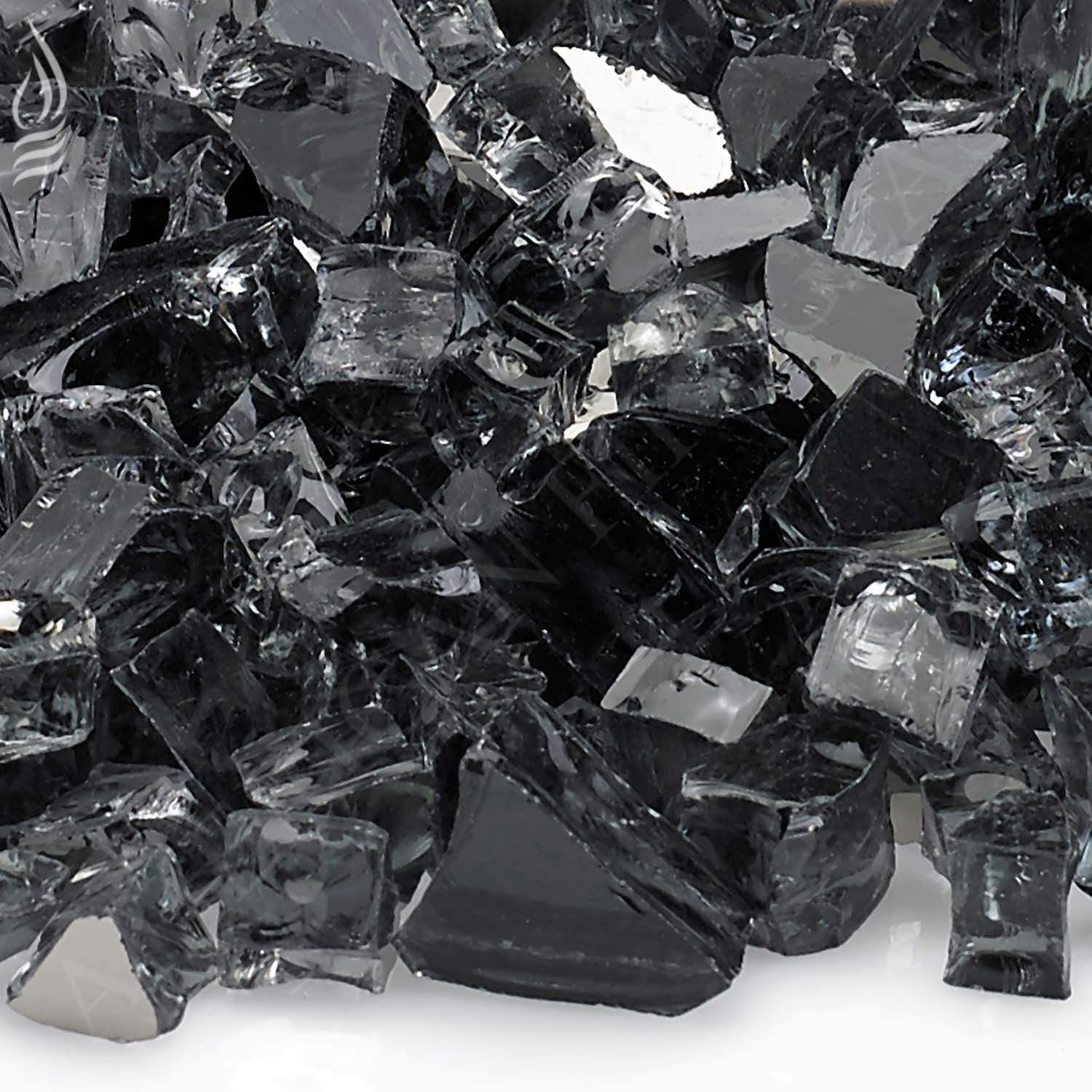 American Fire Glass 1/2-Inch Premium Fire Glass, 10 lbs, Grey Reflective
