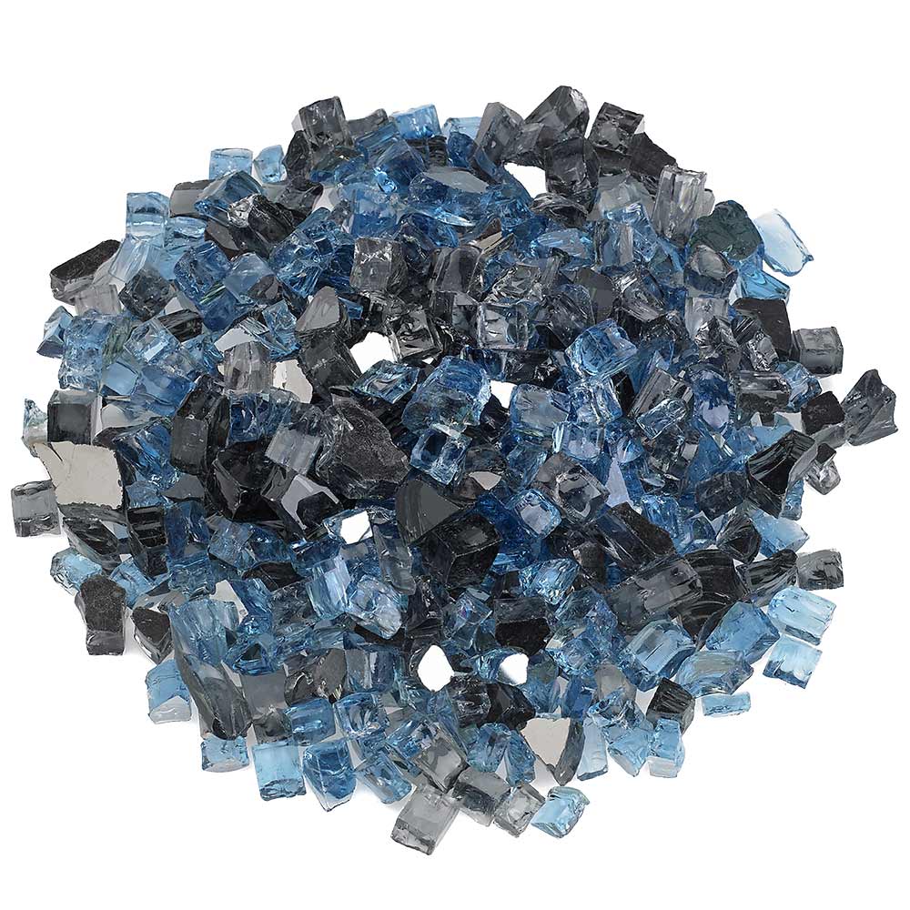 American Fire Glass 1/2-Inch Premium Fire Glass, 10 lbs, Maui Breeze Reflective