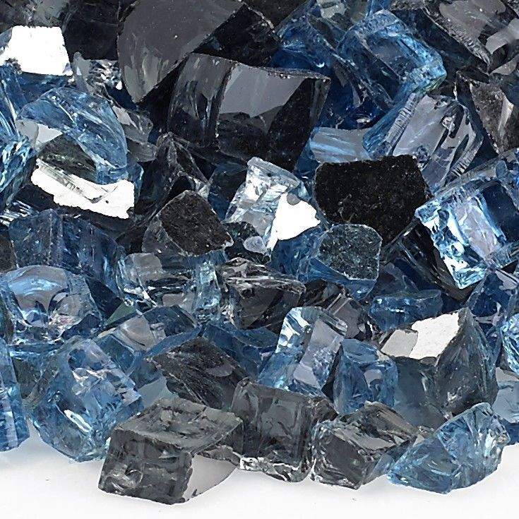 American Fire Glass 1/2-Inch Premium Fire Glass, 10 lbs, Maui Breeze Reflective