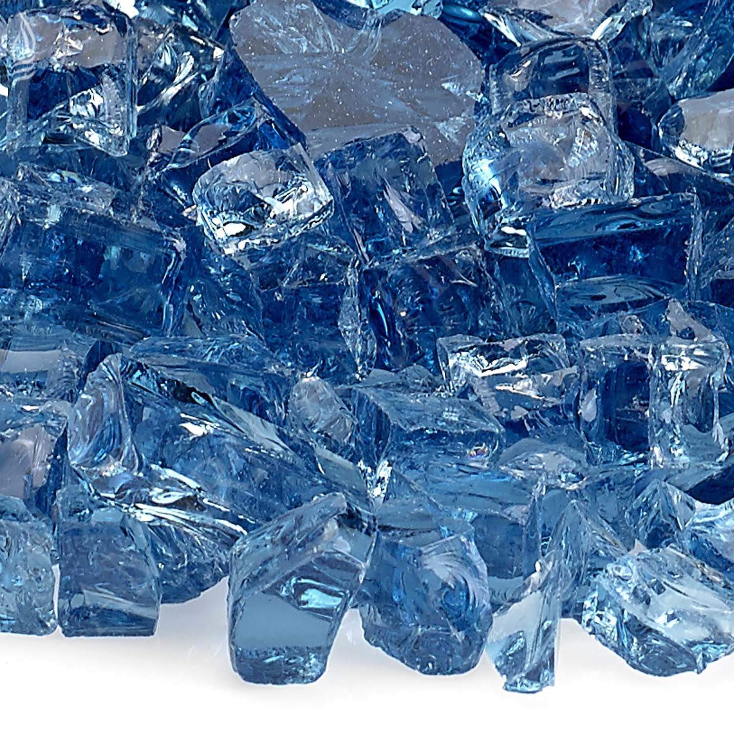 American Fire Glass 1/2-Inch Classic Fire Glass, 10-Pounds, Pacific Blue
