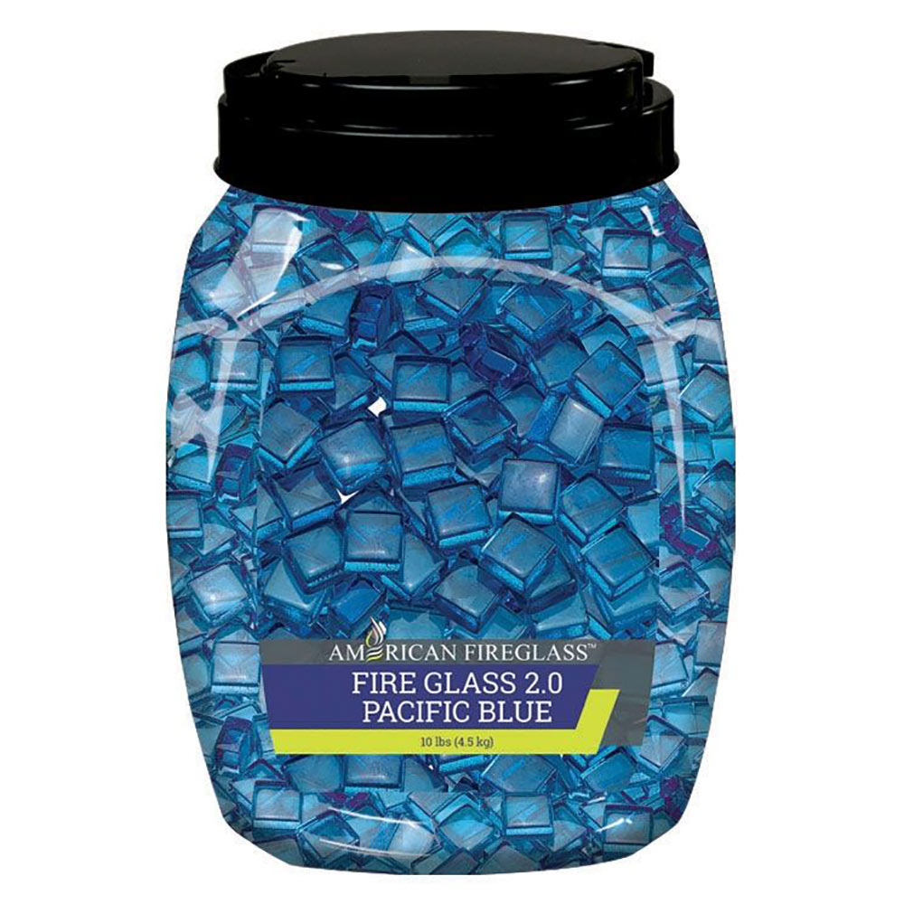 American Fire Glass 1/2-Inch Fireglass 2.0, 10 lbs, Pacific Blue Luster