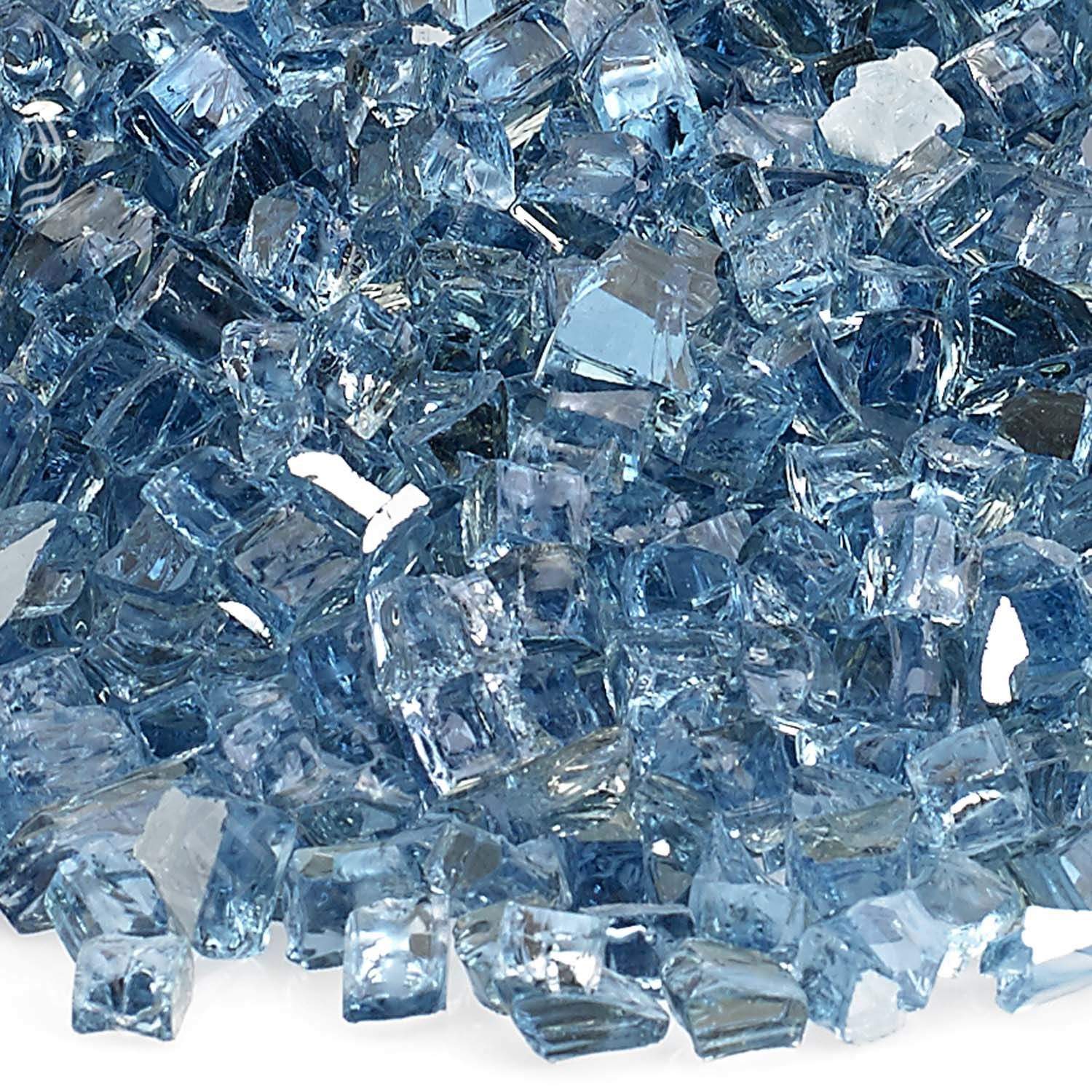 American Fire Glass 1/4-Inch Premium Fire Glass, 10 lbs, Pacific Blue Reflective