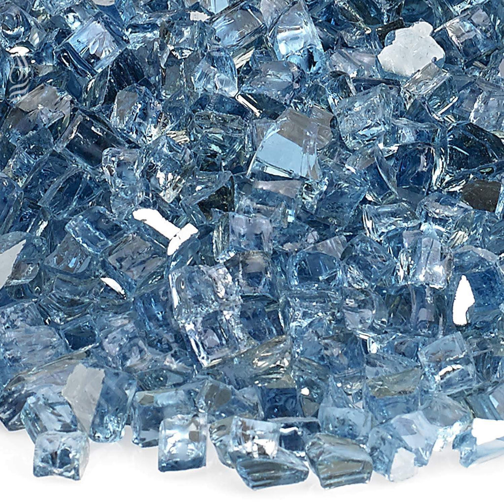 American Fire Glass 1/4-Inch Premium Fire Glass, 10-Pounds, Pacific Blue Reflective
